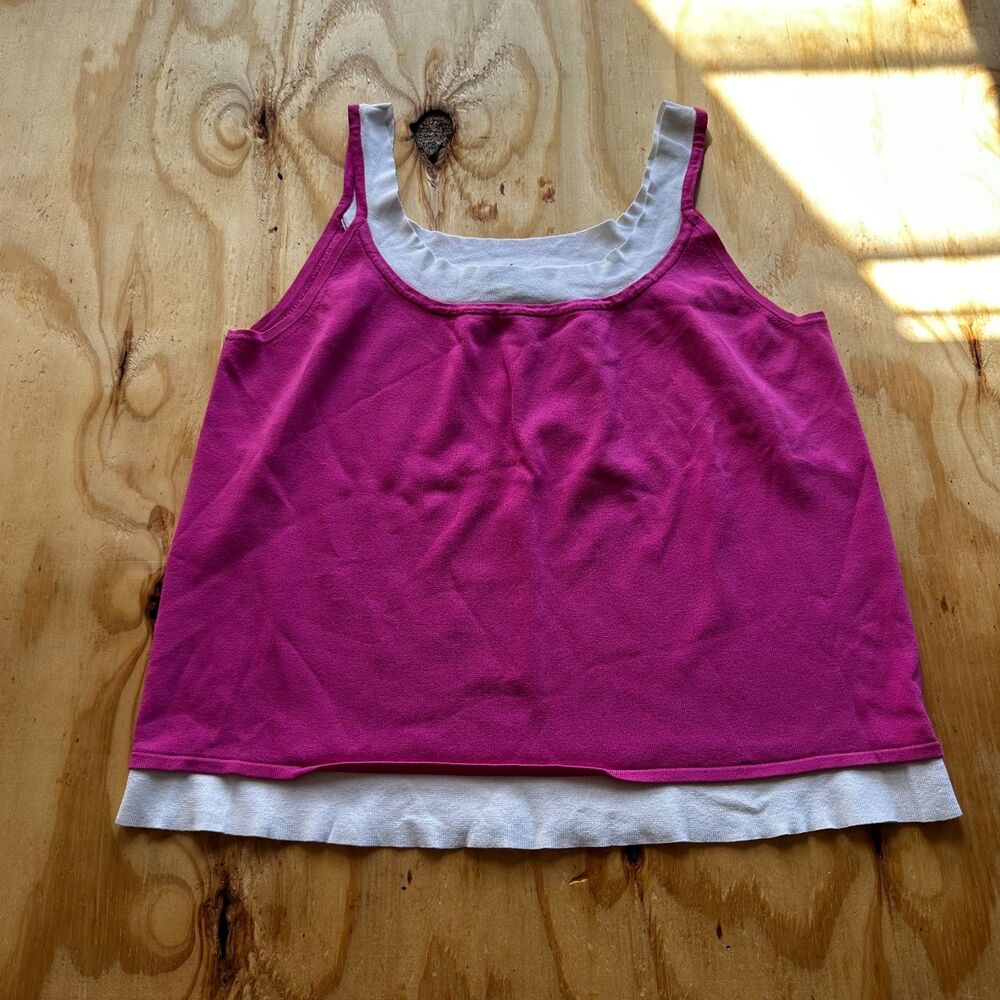 Cable & Gauge Pink Layered Knit Tank - 1X